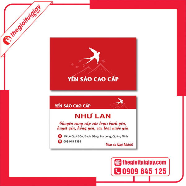 Mẫu card visit yến sào cao cấp NHƯ LAN