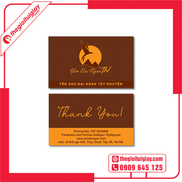 Mẫu card visit yến sào ĐẠI NGÀN