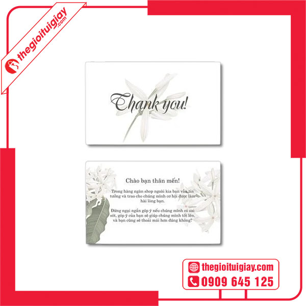 Mẫu name card cảm ơn cho shop hoa