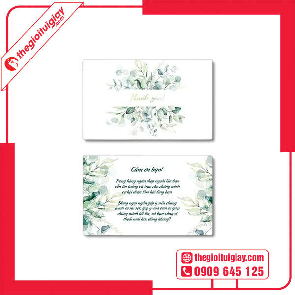 Mẫu name card cảm ơn đơn giản