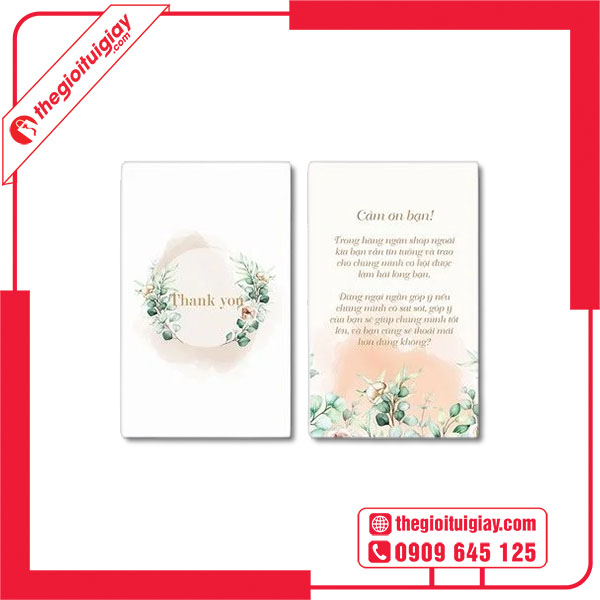 Mẫu name card cảm ơn sang trọng