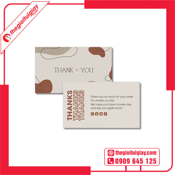 Mẫu name card cảm ơn chuyên nghiệp