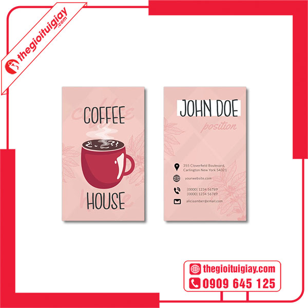 Mẫu name card coffee JOHN DOE