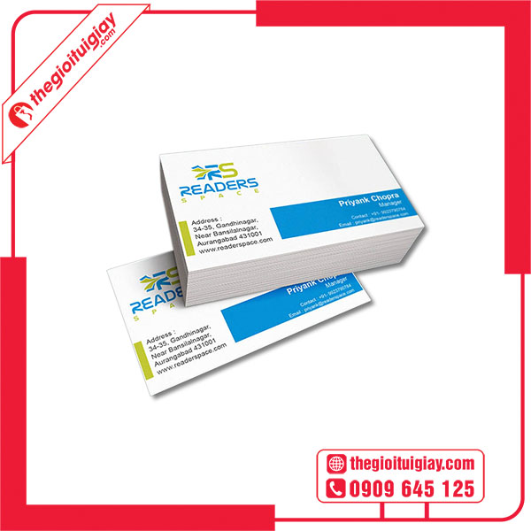Mẫu name card giấy mỹ thuật READERS SPACE