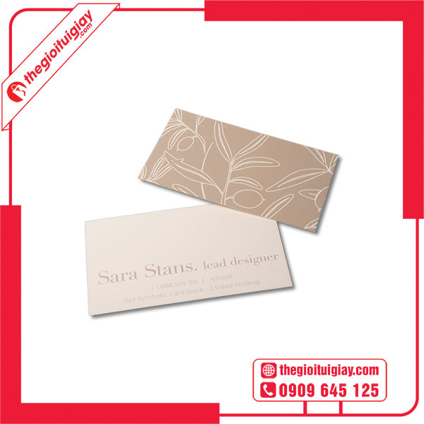 Mẫu name card giấy mỹ thuật Sara Stans
