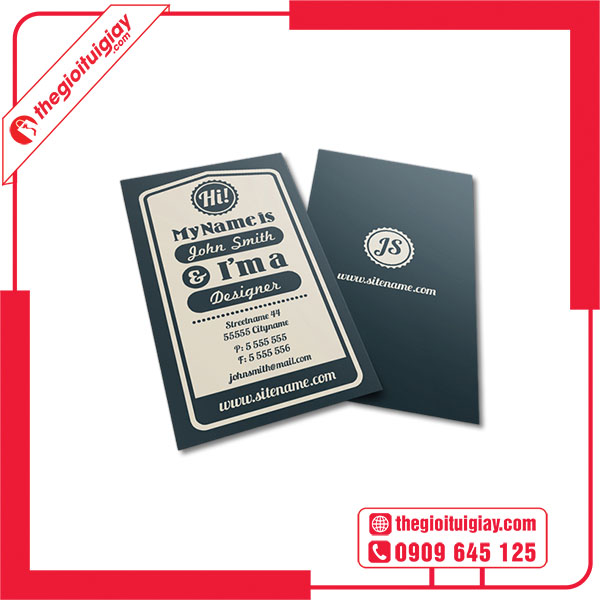 Mẫu name card giấy mỹ thuật đứng
