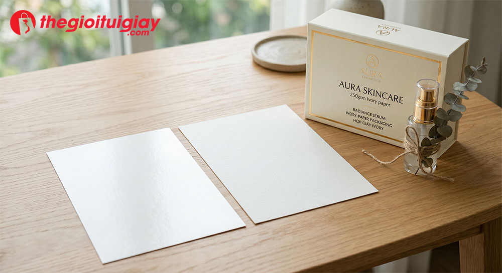Bề mặt láng mịn và mặt nhám của giấy Ivory