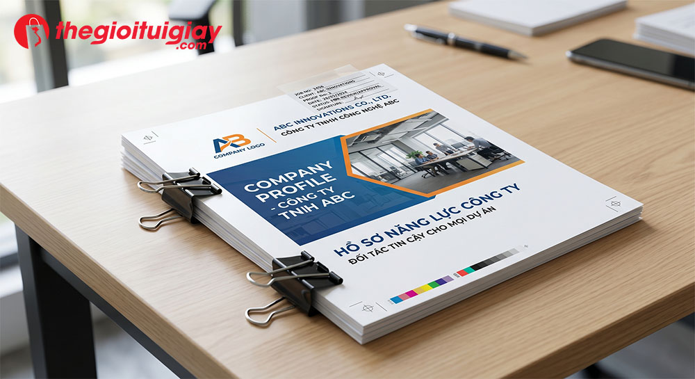 Mẫu catalogue giới thiệu c&ocirc;ng ty bản in test m&agrave;u thực tế