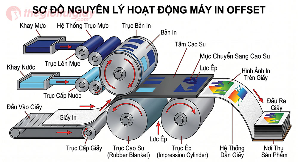 Sơ đồ nguyên lý in offset cơ bản dễ hiểu