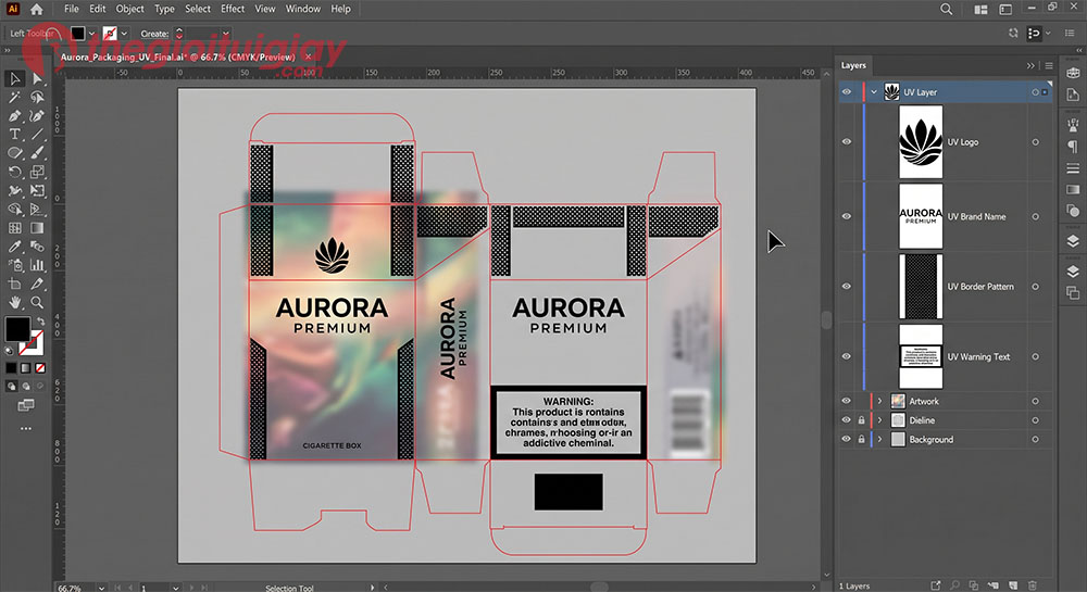 Hướng dẫn tạo layer file in phủ UV định h&igrave;nh tr&ecirc;n Illustrator