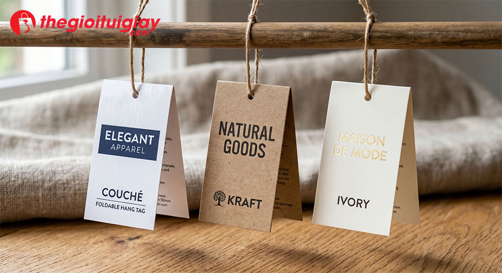 So s&aacute;nh bề mặt chất liệu giấy Couche, giấy Kraft v&agrave; giấy Ivory khi in thẻ b&agrave;i gập