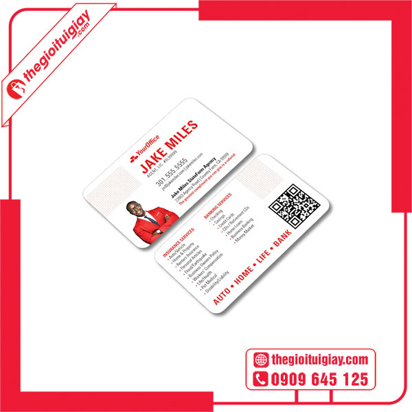 Mẫu card visit bảo hiểm JAKE MILES