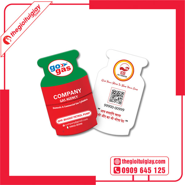 Mẫu card visit gas thiết kế hình bình gas