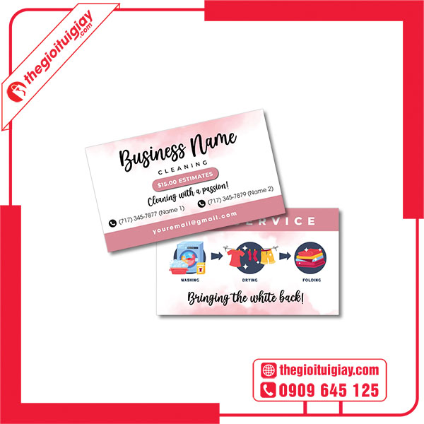 Mẫu card visit giặt là thu hút
