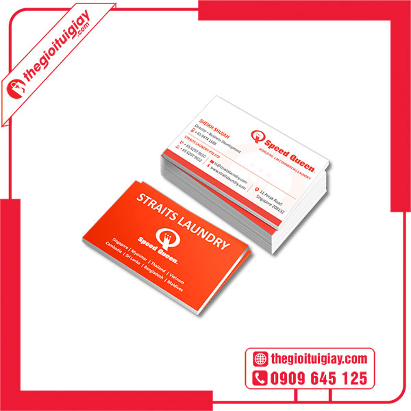 Mẫu card visit giặt là Queen