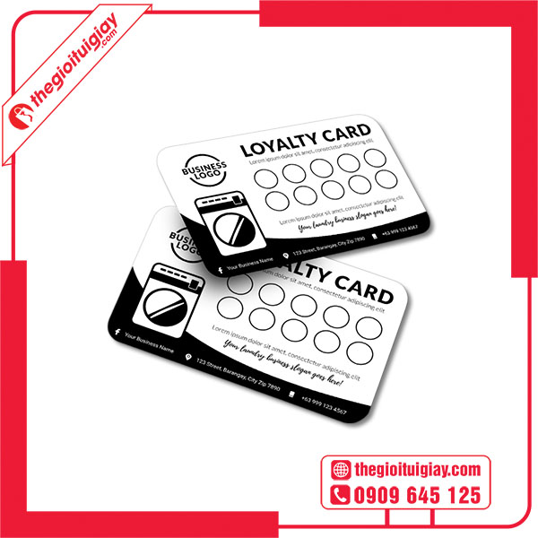 Mẫu card visit giặt là tích điểm