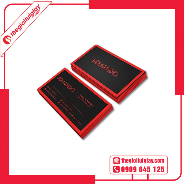 Mẫu card visit màu đỏ DEMANDO