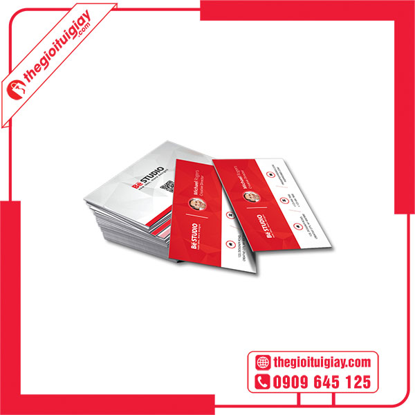 Mẫu card visit màu đỏ Be STUDIO