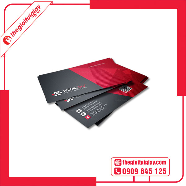 Mẫu card visit màu đỏ TECHNOBUZ