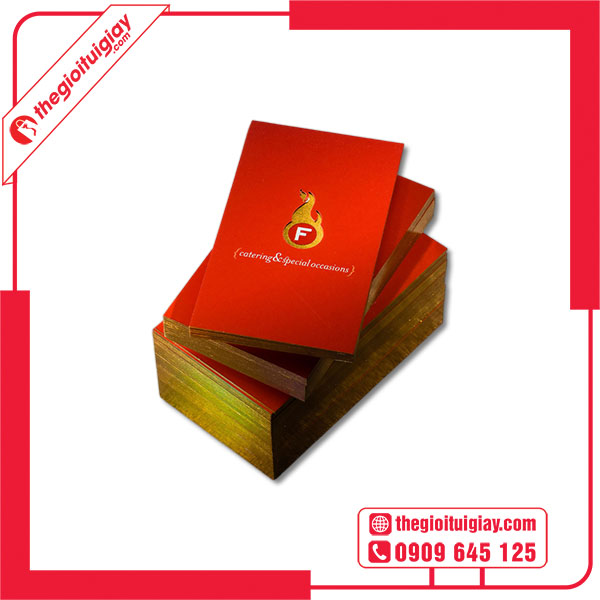 Mẫu card visit màu đỏ ép kim