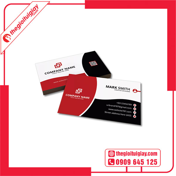 Mẫu card visit màu đỏ MARK SMITH