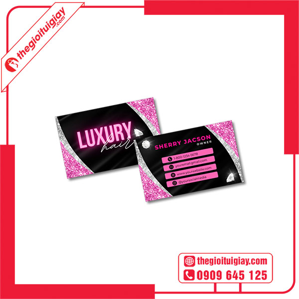 Mẫu card visit màu hồng LUXURY