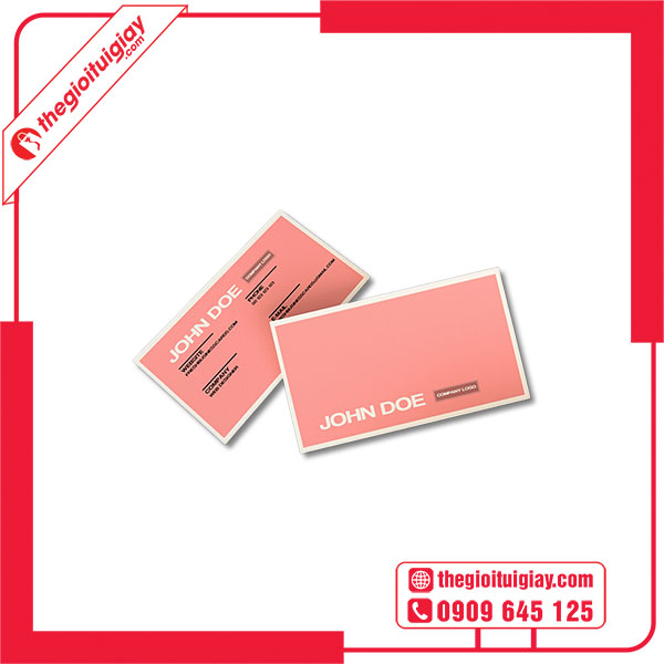 Mẫu card visit màu hồng JOHN DOE
