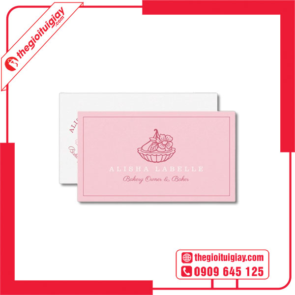 Mẫu card visit màu hồng ALISHA LABELLE