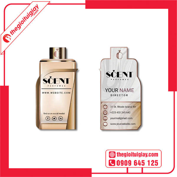 Mẫu card visit thiết kế hình chai nước hoa