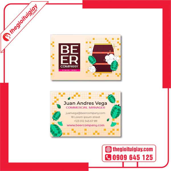 Mẫu card visit quán nhậu hiện đại