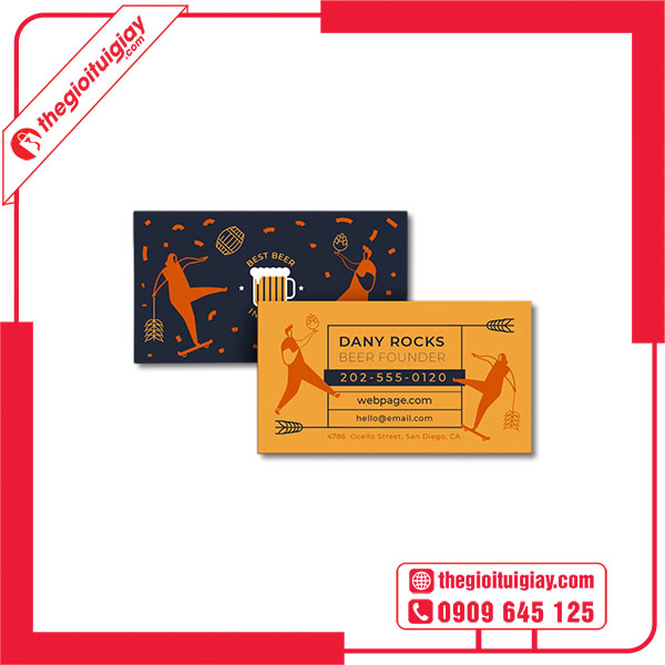 Mẫu card visit quán nhậu DANY ROCKS