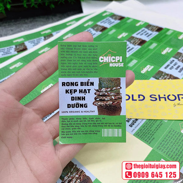 Mẫu tem nhãn Rong biển kẹp hạt dinh dưỡng CHICPI HOUSE