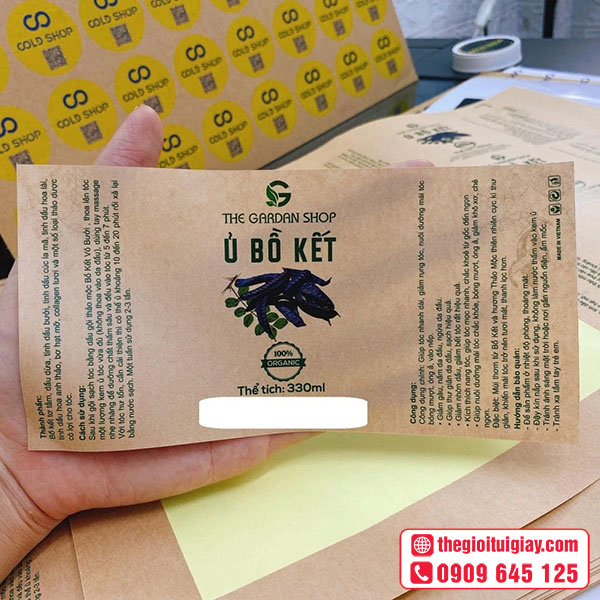 Mẫu tem nhãn Ủ bồ kết THE GARDAN SHOP