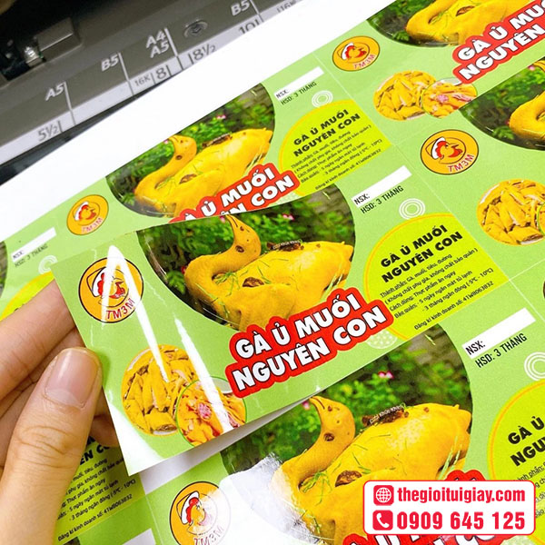 Mẫu tem nhãn Gà ủ muối nguyên con