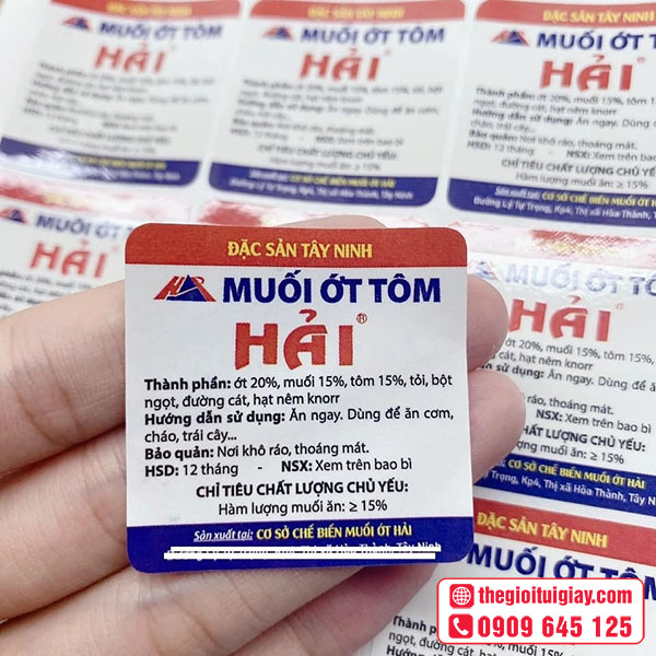 Mẫu tem nhãn Muối ớt tôm Hải