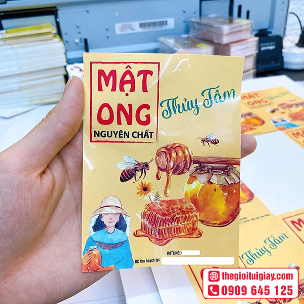 Mẫu tem nhãn Mật ong nguyên chất Thủy Trâm