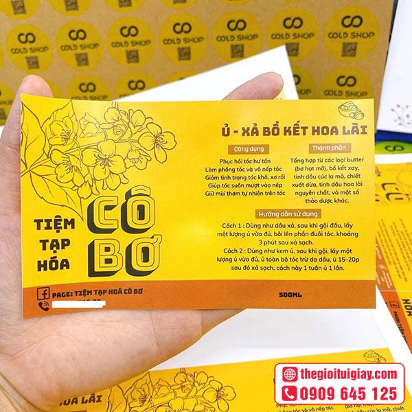 Mẫu tem nhãn Tiệm Tạp Hóa Cô Bơ