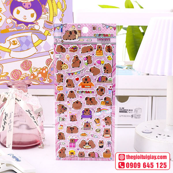 Mẫu sticker capybara 3D
