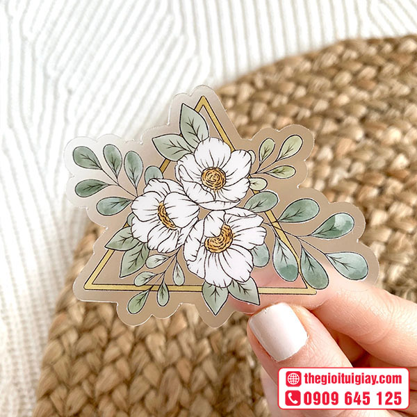 Mẫu sticker hoa bằng nhựa sữa