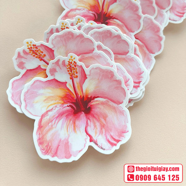 Mẫu sticker hoa dâm bụt