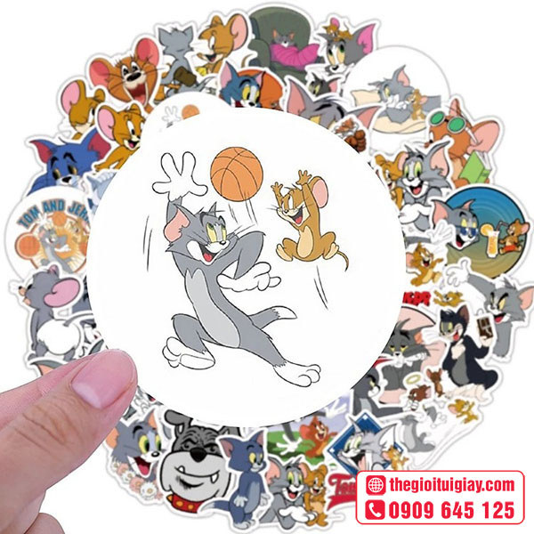 Mẫu sticker jerry chơi bóng chuyền