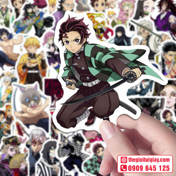 Mẫu sticker Kimetsu no Yaiba nhân vật chính Kamado Tanjiro (竈門 炭治郎)