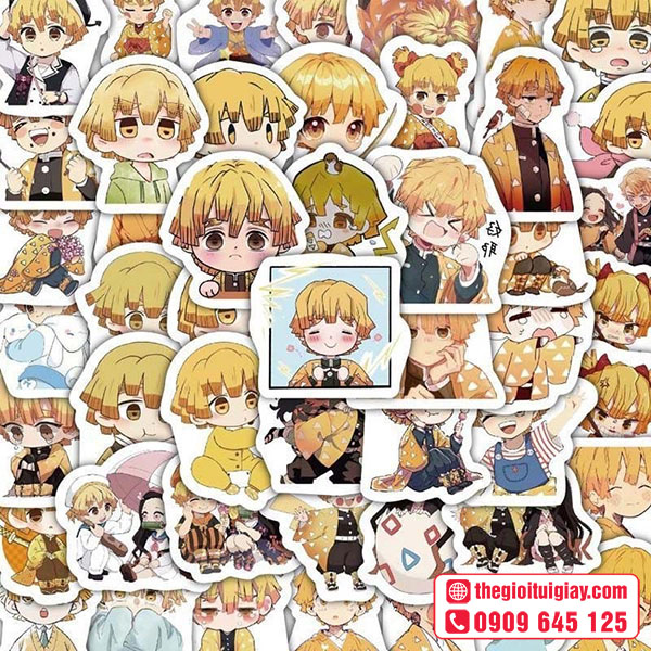 Mẫu sticker Kimetsu no Yaiba nhân vật Agatsuma Zenitsu (我妻 善逸)