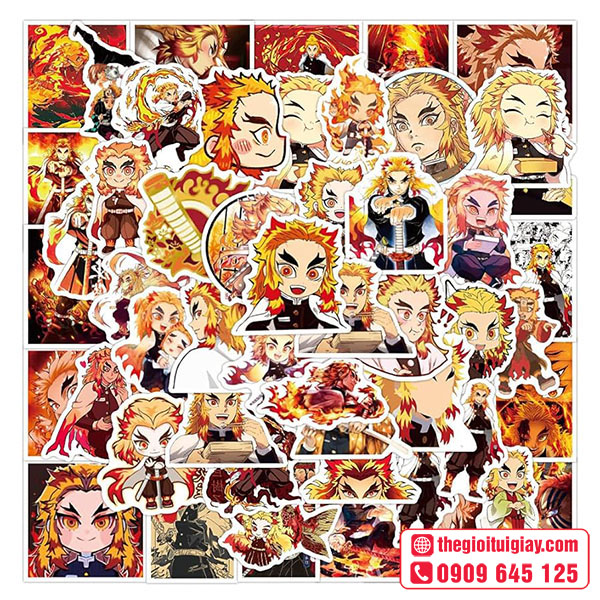 Mẫu sticker Kimetsu no Yaiba nhân vật Rengoku Kyojuro (Viêm Trụ)