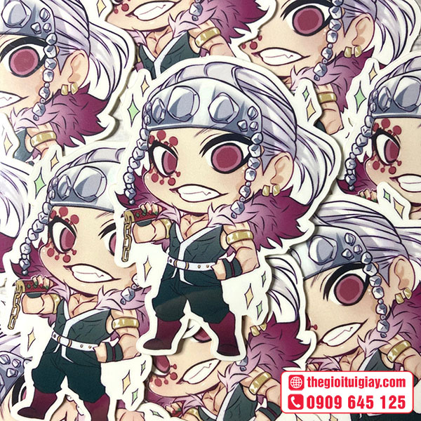 Mẫu sticker Kimetsu no Yaiba nhân vật Uzui Tengen (Âm Trụ)