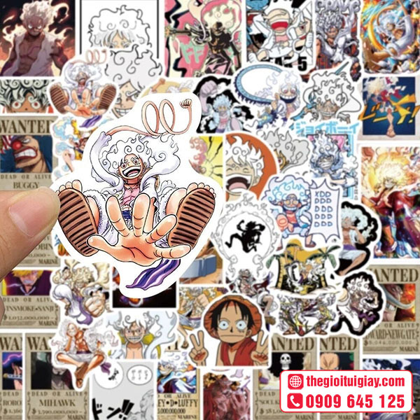 Mẫu sticker Luffy Gear 5 bế đứt