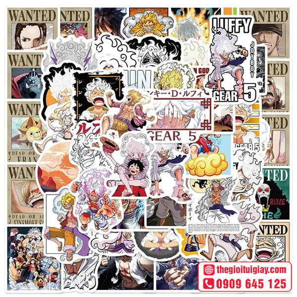 Mẫu sticker Luffy Gear 5 ấn tượng