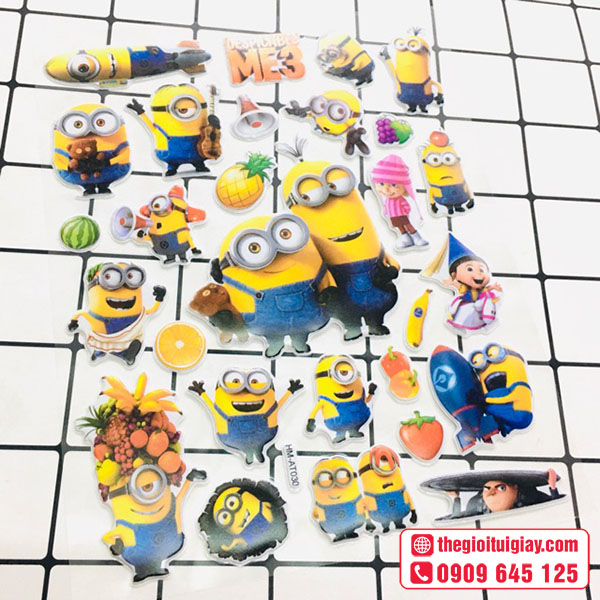 Mẫu sticker Minion 3D