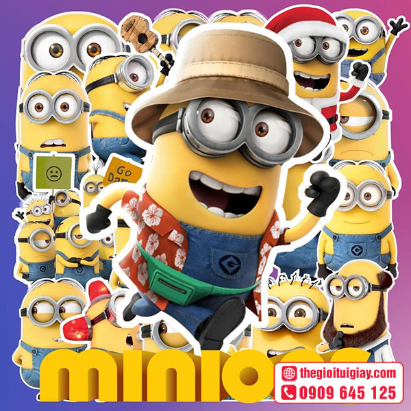 Mẫu sticker Minion đang chạy
