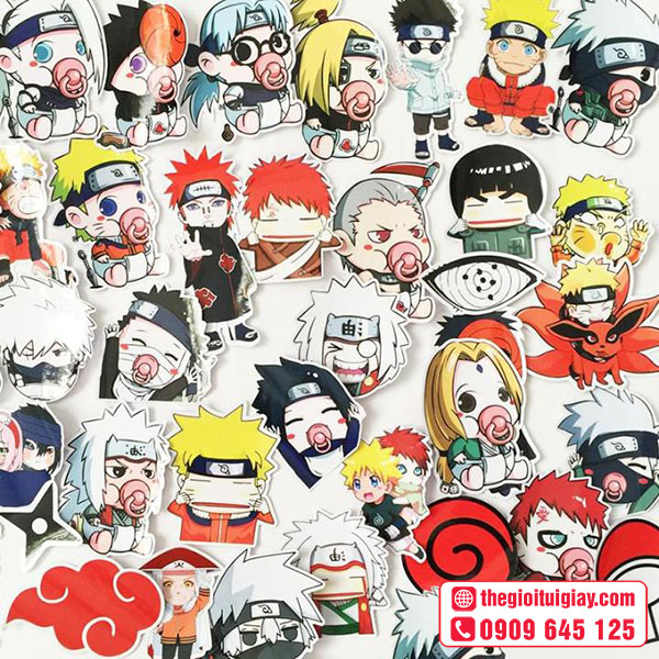 Mẫu sticker Naruto chibi em bé